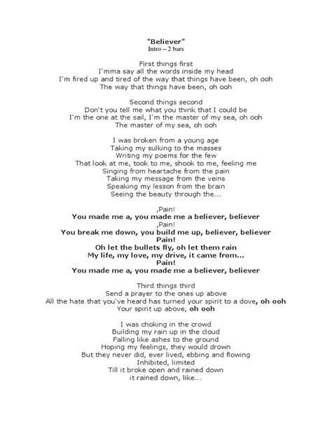 believers song lyrics